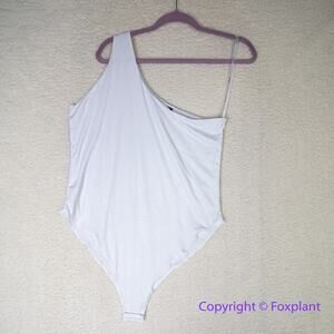 New! Eloquii One Shoulder Bodysuit in white, women plus‎ size 14/16